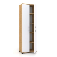 Szafa biurowa G 60 2d HIKORA Naturalna 60 cm biała/połysk zamek